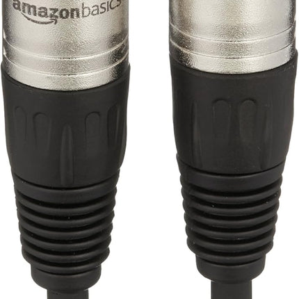 Amazon Basics XLR Male to Female Microphone Cable for Speaker or PA System, Recording Studio, All Copper Conductors, Low Noise Shielding, 6MM PVC Jacket, 6 Foot, Black