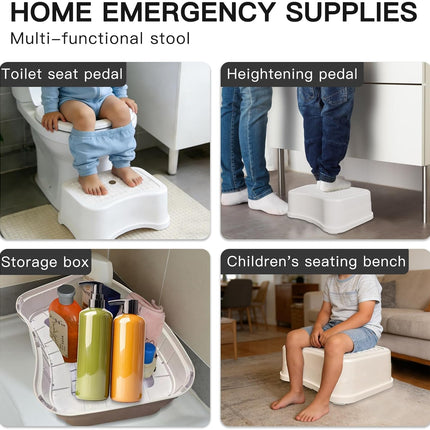 Non-Slip Kids Step Stool–Sturdy Safe Toddler Step Stool for Bathroom Sink,Potty Training, Kitchen & Bedroom,with Soft Anti-Slip– Grey