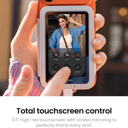 Insta360 Snap Selfie Screen with Light - 4K Magnetic Selfie Monitor Screen for Selfie, Vlogging, Compatible with iPhone & Android, Adjustable Lighting, Touchscreen Control, Wired Instant Connection