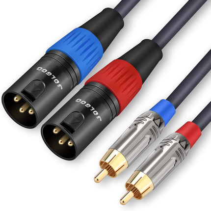 JOLGOO RCA to XLR HiFi Audio Cable - 2 RCA to 2 XLR, 3.3 Feet, 4N OFC Wire for Amplifier, Mixer, Microphone