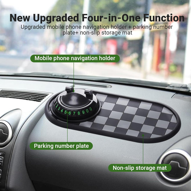 Multi Functional Anti-Slip Car Phone Mat with 360° Rotating Phone Holder