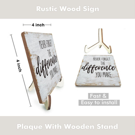 Placa decorativa motivacional de agradecimiento para escritorio con base de madera, regalo para empleados, jefe, mentor, líder o compañero de trabajo, letrero de madera inspirador para hogar u oficina, mesa o estantería