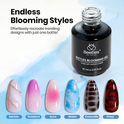 Gel blooming 15 ml esmalte en gel UV transparente para nail art de uñas tortuga
