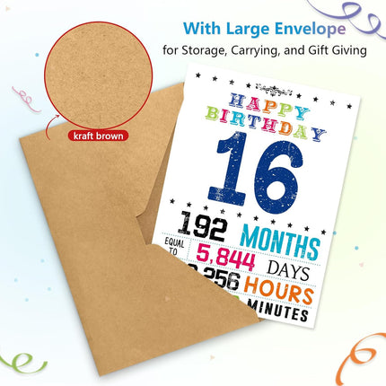 16th Birthday Card, 16th Birthday Decorations for Girls Boys, 16 Year Old Birthday Card Gifts for Son Daughter Him Her, Back In 2010 Card