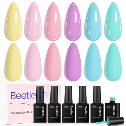 Jelly Gel Nail Polish Set, 6 Colors
