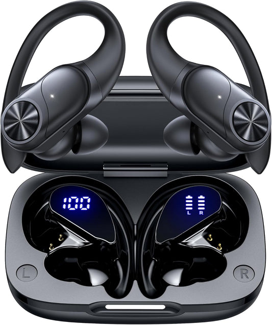 Bluetooth Headphones Wireless Earbuds 80hrs Playtime Wireless Charging Case Digital Display Sports Ear Buds with