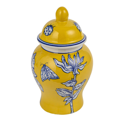 Decorative Ceramic Ginger Jar with Domed Lid, Light Blue