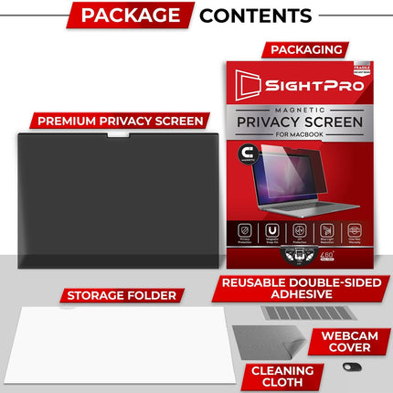 SightPro Magnetic Privacy Screen for MacBook Pro 13 Inch (2016, 2017, 2018, 2019, 2020, 2021, 2022, M1, M2) Patented Removable Laptop Privacy Filter Shield and Protector