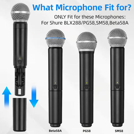 2PCS Battery Cover Replacement for Shure BLX288/PG58,SM58,Beta58A Wireless Microphone,Precision Fit,Easy Install to Fix Broken Microphone Transmitter Cover (BLX288/PG58,SM58,Beta58A)