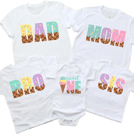 Matching Ice Cream Shirt for Birthday Family Shirts for Mom Dad Kids Birthday Gifts for Ice Cream Lovers First Mothers Days