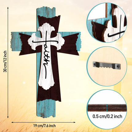 Large Wooden Christian Wall Cross Religious Decor Art