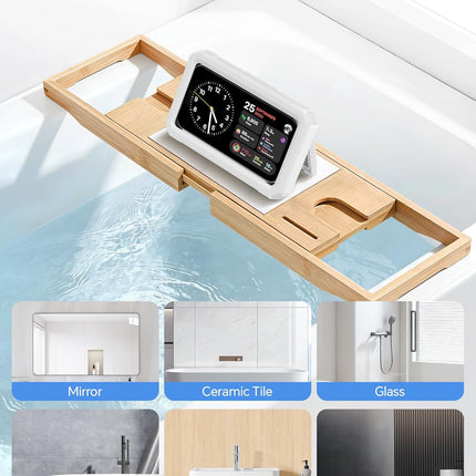 Shower Phone Holder Waterproof - 480° Rotatable Retractable Adjustable Phone Case for Shower - Bathroom Accessories Wall Mount Phone Holder for iPhone 17/16 Pro Max, S25 Ultra,4-7" Cellphones