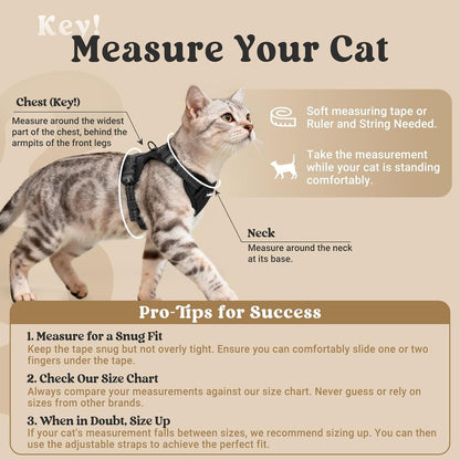 Cat Harness and Leash, Escape Proof Vest with 3 Adjustable Buckles, Soft Comfortable Kitten Harness - photo 2