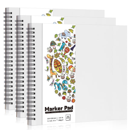 8.3 × 8.9In Marker Sketchbook, 200gsm Double-Sided Bleedproof Marker Paper