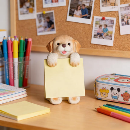 Dog Pop-up Sticky Note Dispenser, Includes 1 Pad of 3x3 in Super Sticky Notes, 100 Sheets, Resin Cute Handmade Desk Holder for Office & Home - Labrador