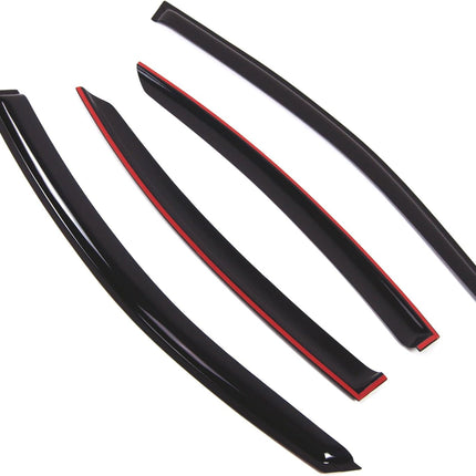 Tuningpros WD2-844B Dark Smoke 4 Pcs Set Window Visor (Outside Mount) Deflector Rain Guard Compatible with 2017-2018 Subaru Legacy Sedan