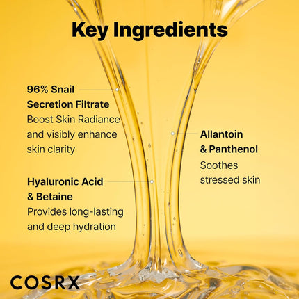 COSRX Snail Mucin Essence - key ingredients snail secretion filtrate