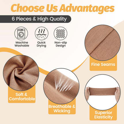 Headbands for Women - 6 Pack Wide Elastic Hair Bands | Stretchy Sweatbands Hair Bands | Soft Sports Thin Head Bands | Non-Slip Accessories Bands for Fashion, Washing Face, Workouts, Yoga, Daily Use