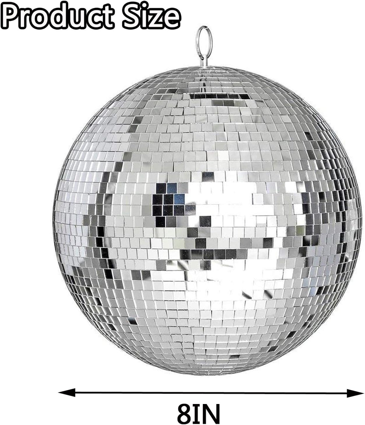 8-Inch Silver Hanging Mirror Disco Ball - photo 2
