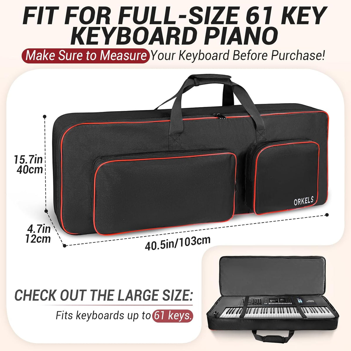 61-Key Keyboard Case with 10mm Padding - photo 2