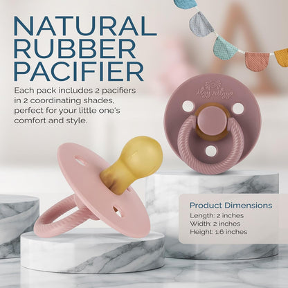 Natural Rubber Newborn Pacifiers (Set of 2) – Baby Pacifiers with Cherry-Shaped Nipple & Large Air Holes - photo 2