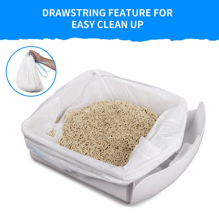 120 Count Extra Large Cat Litter Box Liners, Cat Litter Waste Receptacles Bags for Cleanpethome/ Self-Cleaning Litter Box