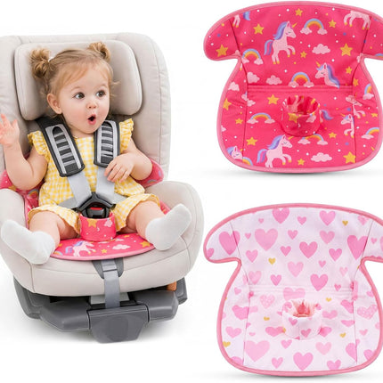 2 Pack Potty Training Car Seat Protector Waterproof Soft Piddle Pad for Baby Stroller Pink Unicorn Heart Shape Leak Proof Non Slip Car Seat Liner for Baby Infant Toddler Girl Toilet Training