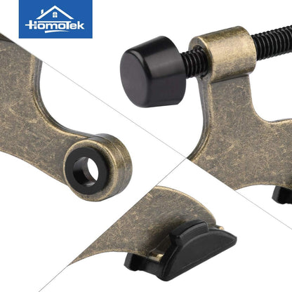 2 Pack Hinge Pin Antique Brass Door Stopper, Adjustable Deluxe Heavy Duty Door Stopper 2-1/2"x1-3/4” - photo 5