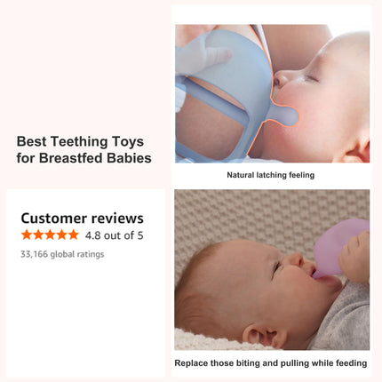 Baby Teething Toys for 0-6Months, Teethers for Babies 3-6Months | Penguin Teether | Hand Teether |Teething Mittens for Teething Relief, Baby Pacifier |Teething Pacifiers for Baby, Light Blue