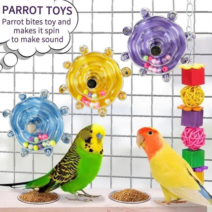 Budgie Toys, Parakeet Training Toy, Interactive Bird Educational Toy for Small Birds, Cockatiel Toys, Fun Parakeet Toys, Lovebird Toys, Quaker Parrot Toys, Bird Toys for Conures (Blue)