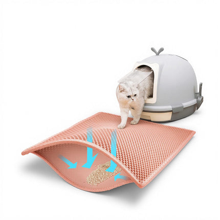 Litter Box Mat, Double-Layer Urineproof Design, 30" x 24" Gray