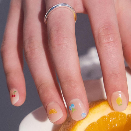 ohora Semi Cured Gel Nail Strips (N Fruit Party) - Works with Any Lamps, Salon-Quality, Long Lasting, Easy to Apply & Remove