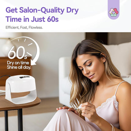 600W Nail Polish Dryer: 2026 6X Faster Drying with Dual Heating & Cooling Modes, Adjustable Angle Nail Fan for Salon & Home Use (White)