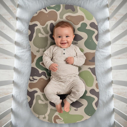 XYZCANDO Green Duck Hunting Camo Cover for Baby Nest for Newborn & Infant Lounger Slipcover Elastic Fabric Nest Cover Fits Most Loungers