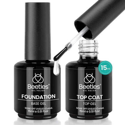 Set de 2 Pcs 15ml Top Coat y Base Coat en Gel Sin Limpieza