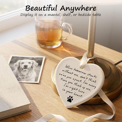 Pet Memorial Ceramic Heart Keepsake Ornament with Gift Box - photo 4