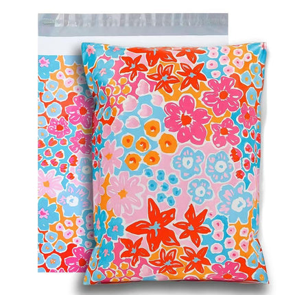 100pcs 10x13 Inches Poly Mailers Waterproof & Tear Resistant Mailing Envelopes, Cute Small Business Bags for Clothes, Gifts - Flowers
