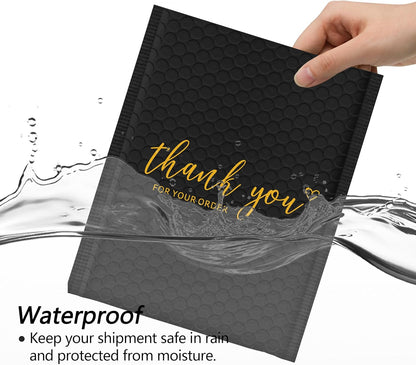 Thank You Bubble Mailers 4x8 Inch 50 Pack, Black - photo 4