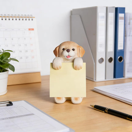 Dog Pop-up Sticky Note Dispenser, Includes 1 Pad of 3x3 in Super Sticky Notes, 100 Sheets, Resin Cute Handmade Desk Holder for Office & Home - Labrador