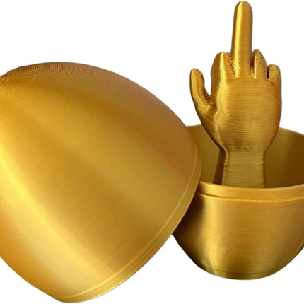 Middle Finger Easter Egg – Funny Adult Easter Gag Gift, Flip Off Prank Egg for Adults, Coworkers & Friends – Hilarious Easter Basket Stuffer & Novelty Easter Decor (Shiny Gold, 1 Pack)