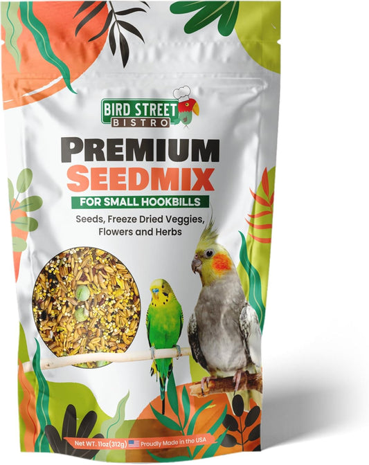 Premium Bird Seed Mix – Natural Foraging Food for Parrots, Conures, African Greys & Cockatiels – Healthy Whole Grain