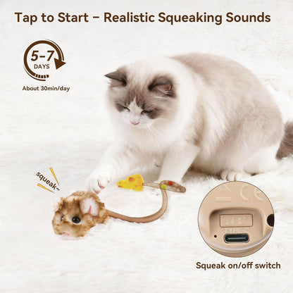 Interactive 360° Rolling Cat Toy with Squeak - photo 3