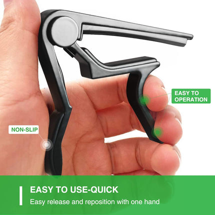 Black Guitar Capo for 6-String Acoustic & Electric Guitars