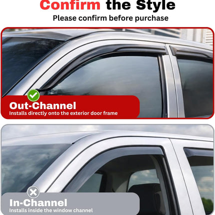 KPY Rain Guards Fit for 2012-2017 Toyota Camry, Out-Channel Window Visors Vent Wind Deflectors 4PC, Car Accessories for 12-17 Camry