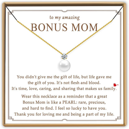 Single Pearl Necklace Birthday Gift for Mom