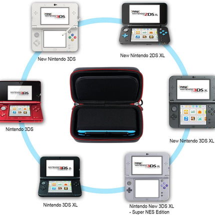 Smatree Carrying Case for Nintendo 3DS XL/2DS XL, Hard Protective Shell Travel Case for Nintendo New 3DS - Super NES Edition - Black/Red