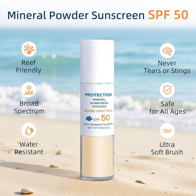 Kids SPF 50 Brush-On Zinc Oxide Powder Sunscreen