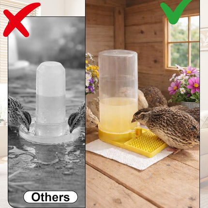 Ultra Leak-Proof Quail Chick Water Feeder – Premium Large Capacity, Non-Toxic & Durable, Ideal Button Quails Waterer, No-Spill Quail Coop & Poultry Supplies for Easy Hydration