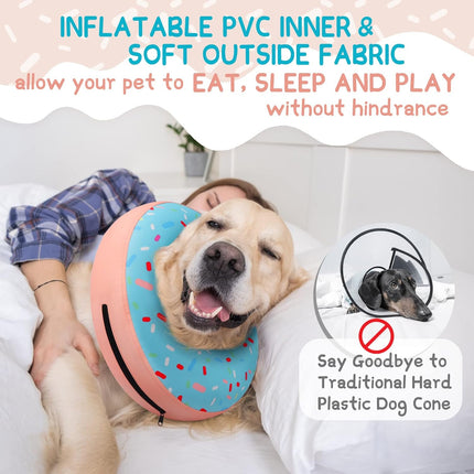 Supet Inflatable Dog Cone Collar for Small Dogs Puppies Cats, Soft Dog Cone Alternative After Surgery for Puppies Cats to Stop Licking