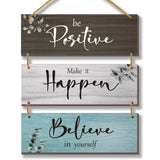 3 Pcs Office Wall Decor Inspirational Rustic Motivational Plaques With Sayings Wooden Farmhouse Positive Hangings for Home Bathroom Bedroom Kitchen(Fresh 12x4inch)